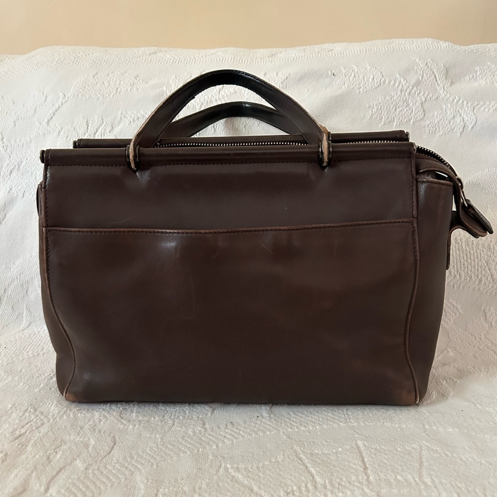 Coach Vtg Whitney L92-9182 Dark Brown Leather Satchel Handbag